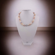 Multi Color Freshwater Pearl Necklace, Natural White, Peach, and Pink Pearls, Birthday Gift, Anniversary Gift