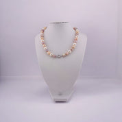 Multi Color Freshwater Pearl Necklace, Natural White, Peach, and Pink Pearls, Birthday Gift, Anniversary Gift