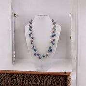 Rice Pearl Necklace, Peacock Blue, Green, Gray, Three-Strand Twisted, Perfect Birthday and Holiday Gift