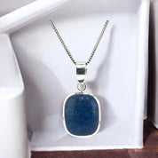 Sterling Silver Lapis Lazuli Gemstone Pendant Necklace - Statement Jewelry, Gift for Her, Birthday Gift