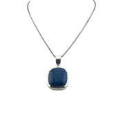 Sterling Silver Lapis Lazuli Gemstone Pendant Necklace - Statement Jewelry, Gift for Her, Birthday Gift