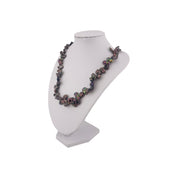 Keshi Pearl Necklace with Sterling Silver Toggle Clasp, Translucent Crystal Beads, Stylish Gift for Her