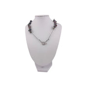 Keshi Pearl Necklace with Sterling Silver Toggle Clasp, Translucent Crystal Beads, Stylish Gift for Her