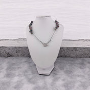 Keshi Pearl Necklace with Sterling Silver Toggle Clasp, Translucent Crystal Beads, Stylish Gift for Her