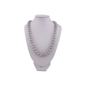 Elegant Sterling Silver Necklace, Cultured Silver Grey Pearls, Heart Toggle Clasp, Timeless Gift Jewelry