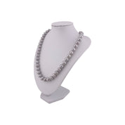 Elegant Sterling Silver Necklace, Cultured Silver Grey Pearls, Heart Toggle Clasp, Timeless Gift Jewelry