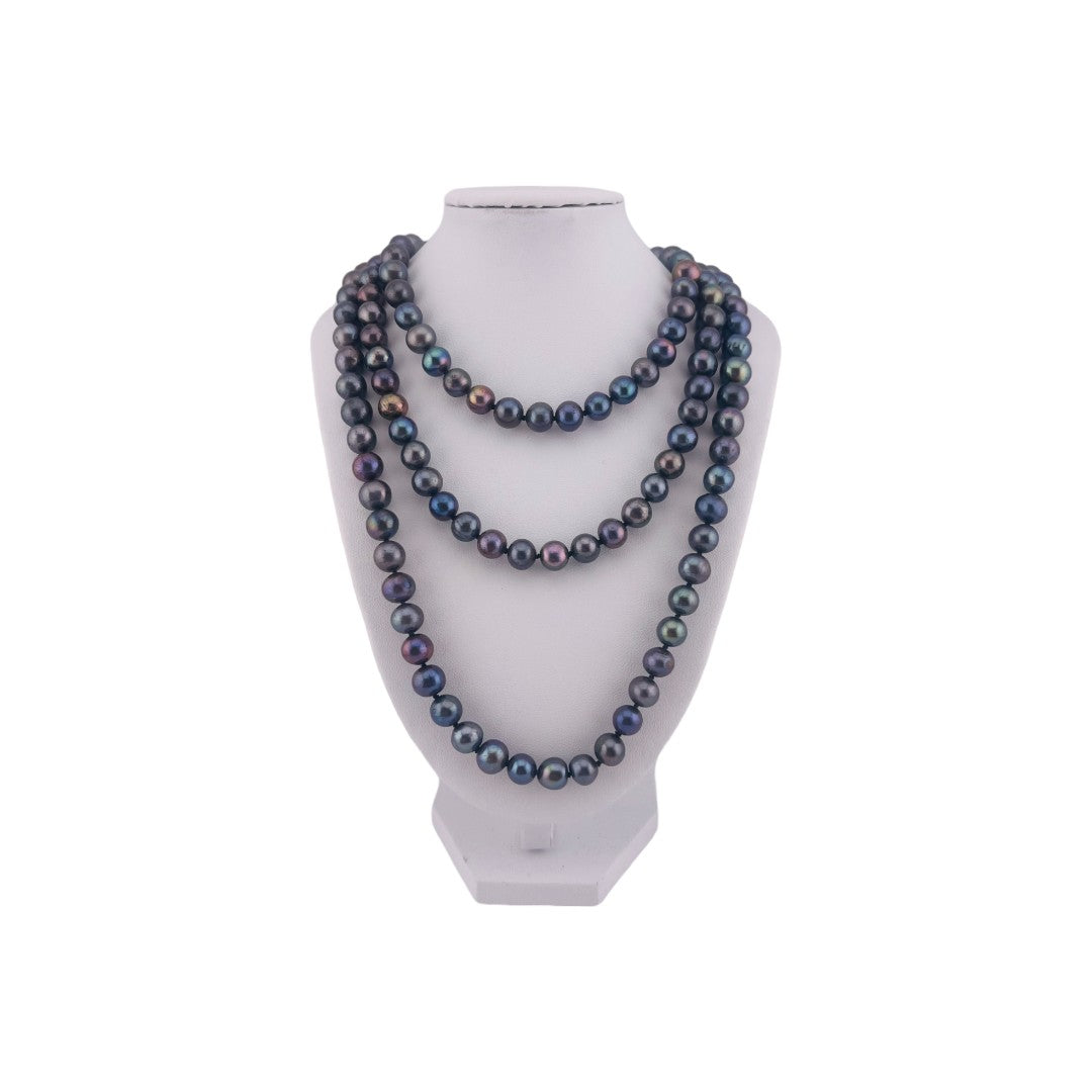 Elegant Freshwater, Cultured, Grayish Blue Pearl, Necklace with Sterling, Versatile Gift Jewelry