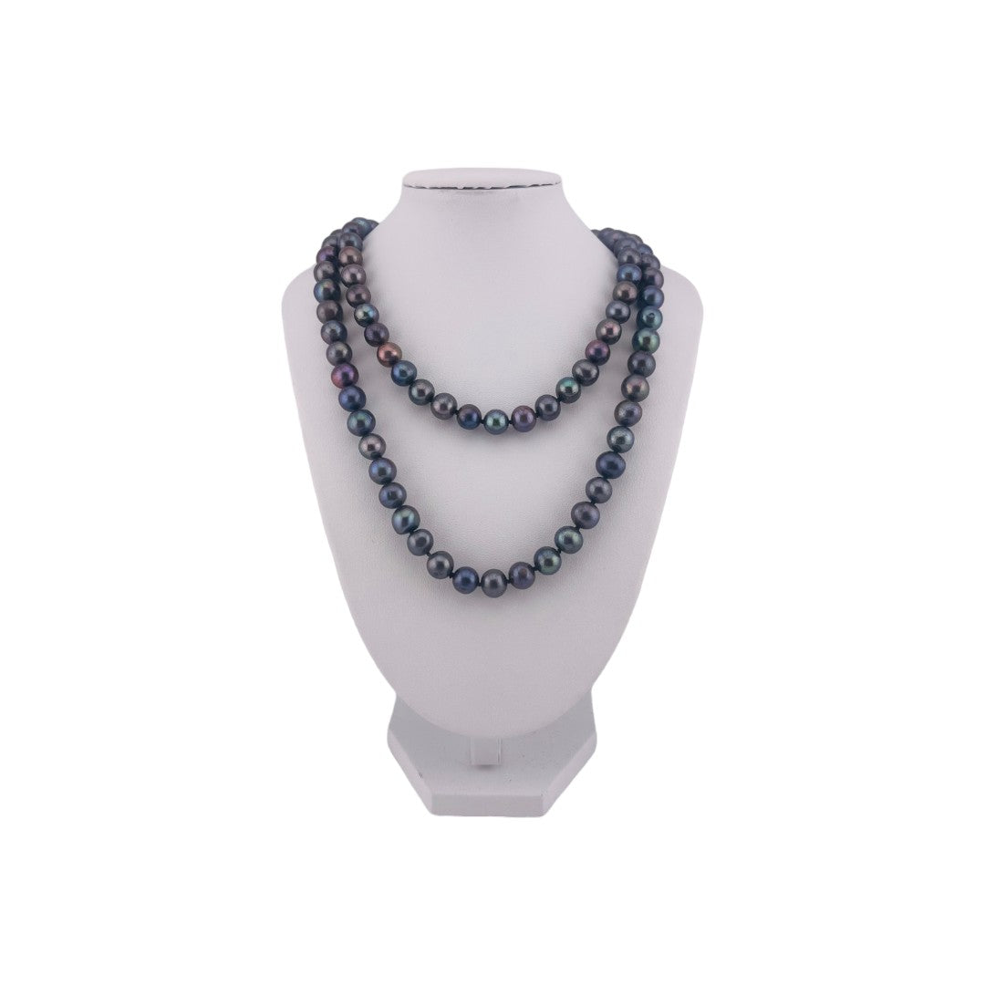 Elegant Freshwater, Cultured, Grayish Blue Pearl, Necklace with Sterling, Versatile Gift Jewelry