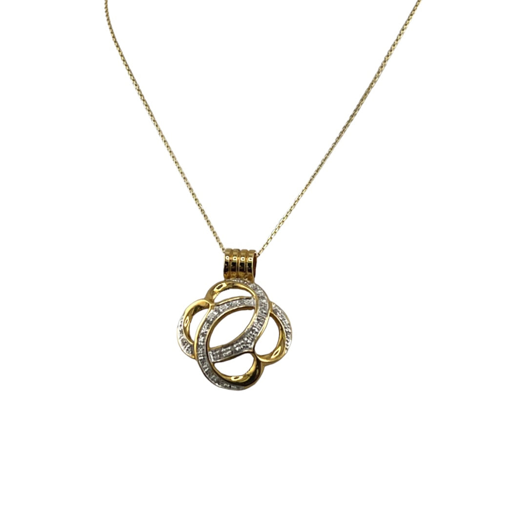 Sterling Silver, Gold Tone, Knot Pendant, Zirconia Stone, Elegant Gift for Her, Soulmate Necklace, Jewelry Gift