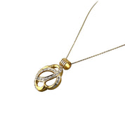 Sterling Silver, Gold Tone, Knot Pendant, Zirconia Stone, Elegant Gift for Her, Soulmate Necklace, Jewelry Gift