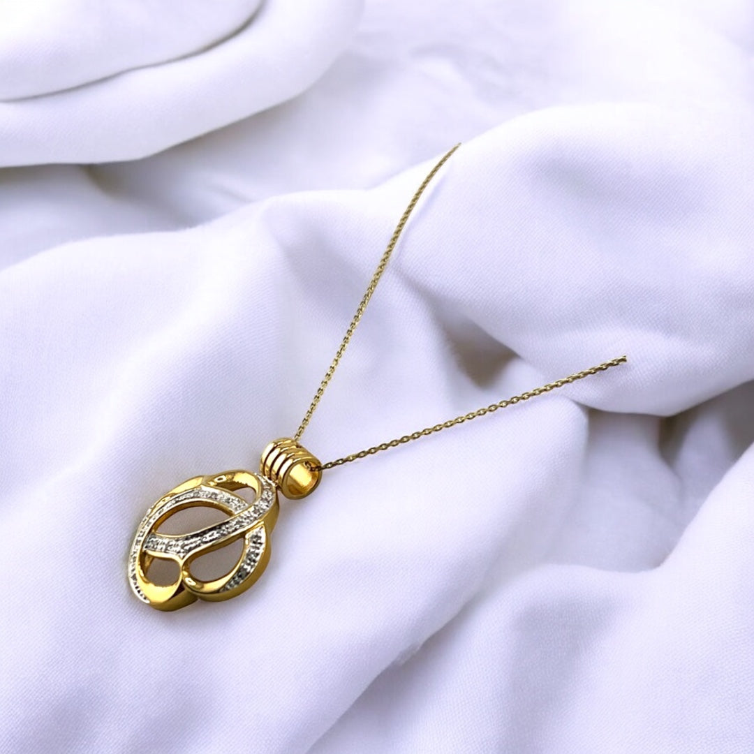 Sterling Silver, Gold Tone, Knot Pendant, Zirconia Stone, Elegant Gift for Her, Soulmate Necklace, Jewelry Gift