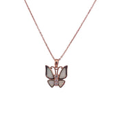 Rose Gold-Plated, Sterling Silver, Zircon, White Opal, Butterfly, Perfect Gift