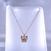 Rose Gold-Plated, Sterling Silver, Zircon, White Opal, Butterfly, Perfect Gift