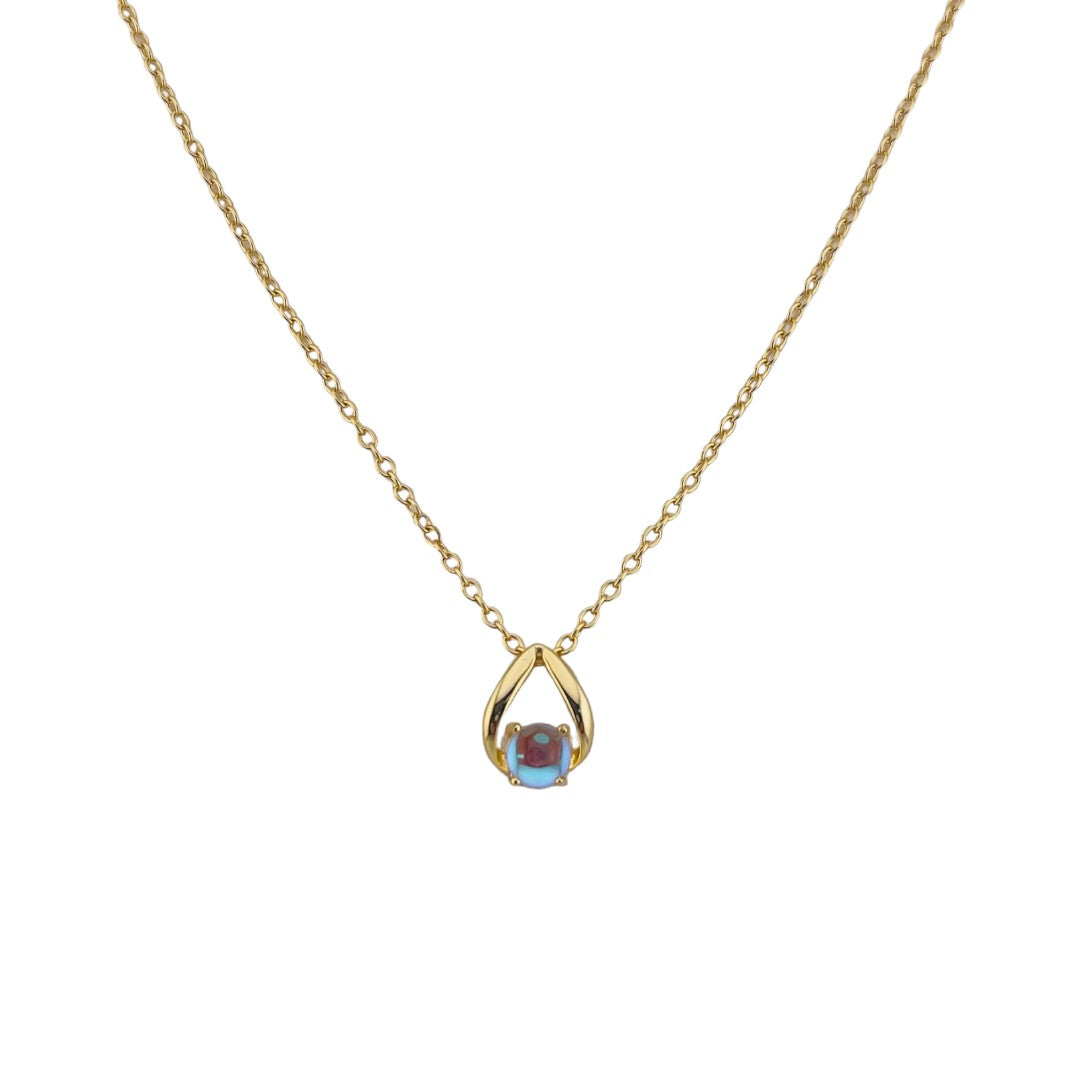 Gold-Plated, Sterling Silver, Zircon, Teardrop, Necklace, Earring, Moonstone