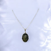 Green Amber, Gemstone, Precious Stone Pendant, Sterling Silver Necklace, Elegant Gift for All Occasions