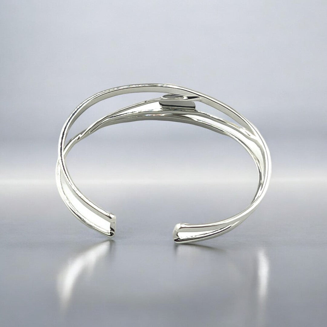 Unique Cuff Bangle, Bracelet, Sterling Silver, Freshwater Pearls, Elegant Gift for Mom, Gift for Her