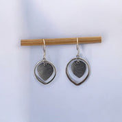 Sterling Silver Two-Tone Leaf Design Earrings with Layered Hanging Leaf, Elegant Textured Jewelry