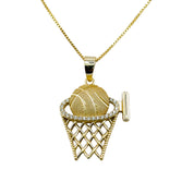 Gold Plated, Sterling Silver, Basketball Pendant, Necklace, Gift for Basketball Lovers