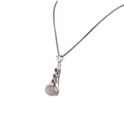 Lunar Glow Necklace,  Moonstone Pendant, Sterling Silver Chain, Elegant Gift for All Occasions