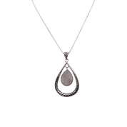 Sterling Silver Moonstone Teardrop Pendant, -  Sterling Silver Necklace, Elegance and Timeless Jewelry Gift