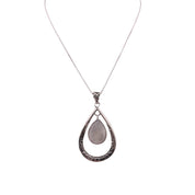 Sterling Silver Moonstone Teardrop Pendant, -  Sterling Silver Necklace, Elegance and Timeless Jewelry Gift