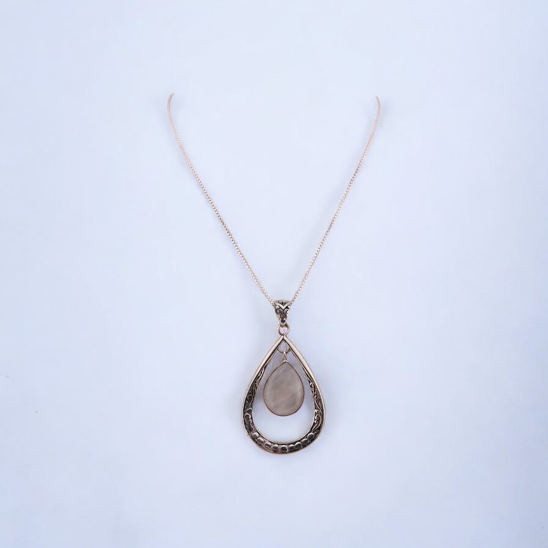 Sterling Silver Moonstone Teardrop Pendant, -  Sterling Silver Necklace, Elegance and Timeless Jewelry Gift