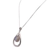 Sterling Silver Moonstone Teardrop Pendant, -  Sterling Silver Necklace, Elegance and Timeless Jewelry Gift