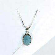 Larimar Stone Gemstone, Sterling Silver Pendant, Elegant Larimar Necklace,  Silver Jewelry Gift