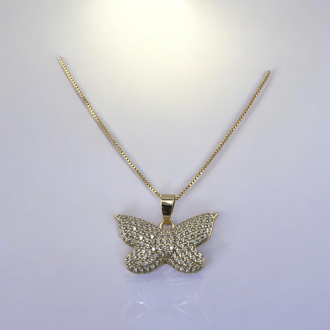 Sterling Silver, Butterfly Zirconia Pendant, Necklace, | Sparkling Jewelry, Birthday, Holiday and anniversary  Gift