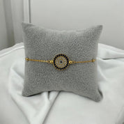 Gold-Plated, Sterling Silver, Bracelet, Zircon, Round, Evil Eye, Protection Jewelry