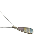 Sterling Silver, Mother of Pearl, Pendant Necklace, Multi-Color, Teardrop, Perfect Gift, Gift for Her