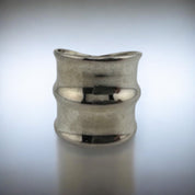 Sterling Silver, Ring, Wide, Bamboo, Modernist Style