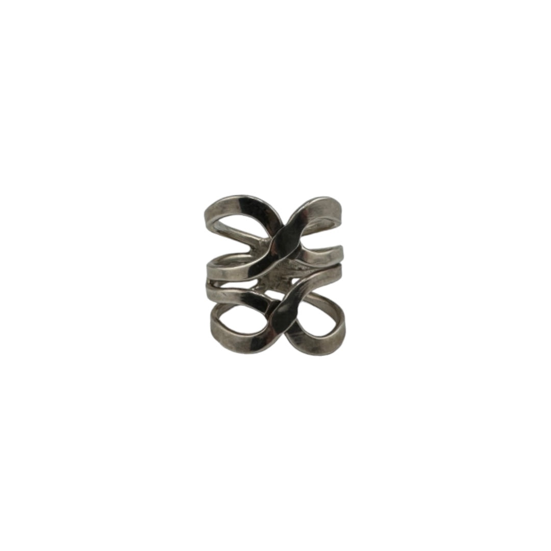 Sterling Silver Double Infinity Ring, Boho, Modernist Style, Eternal Love, Unique Design, Gift for Her, Fashion Accessory