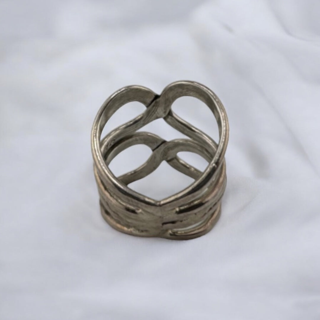 Sterling Silver Double Infinity Ring, Boho, Modernist Style, Eternal Love, Unique Design, Gift for Her, Fashion Accessory