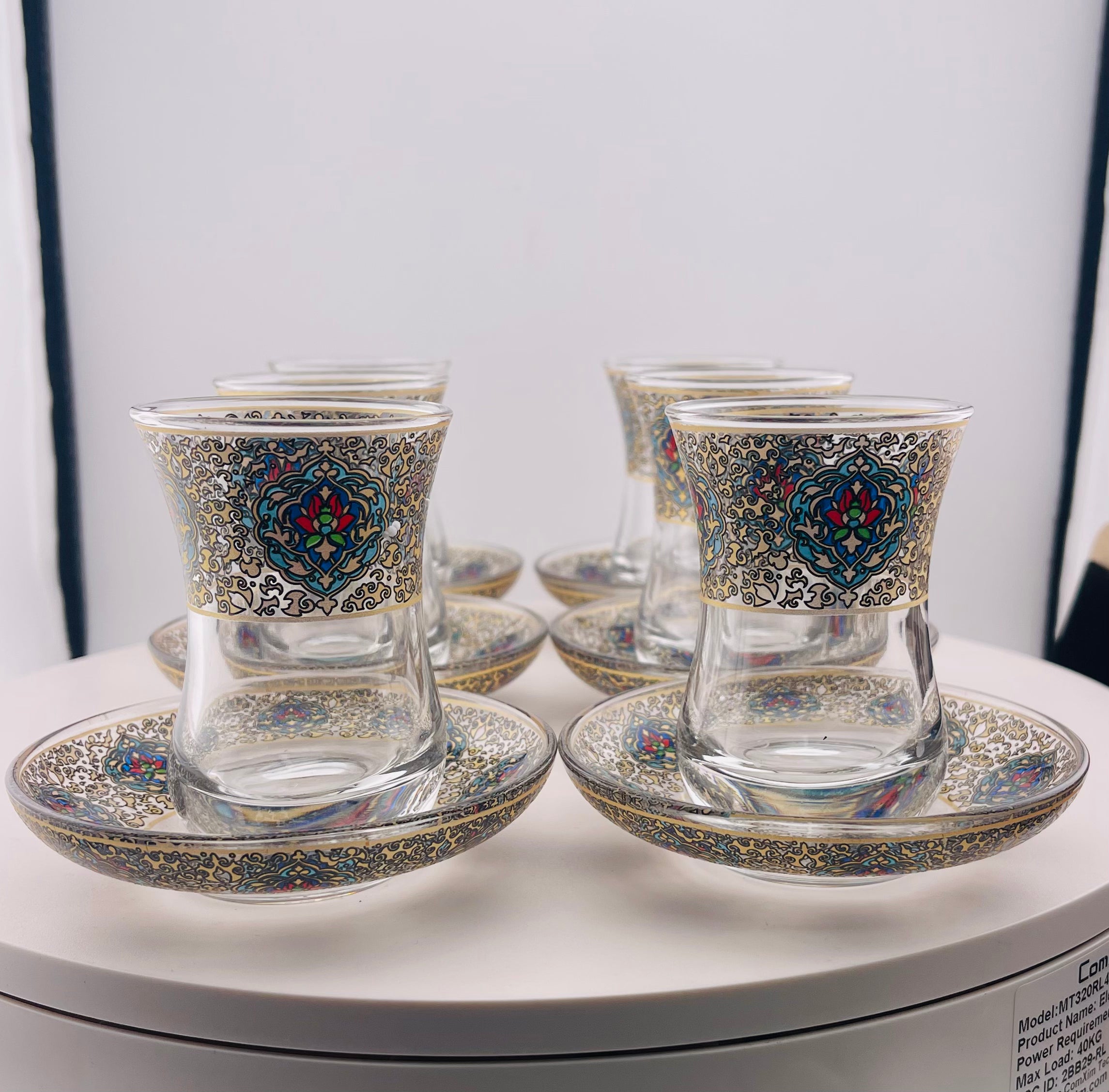 Interactive Turkish Design Tea and Coffee Glass Set – Elegant Cups and Saucers