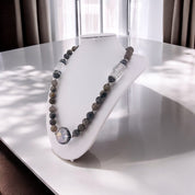 Moonlit Pearls with Clear Crystal Cascade Necklace