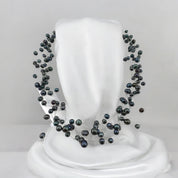 Freshwater Pearl, Necklace, Multi Strand, Floating, Peacock, Perfect Gift