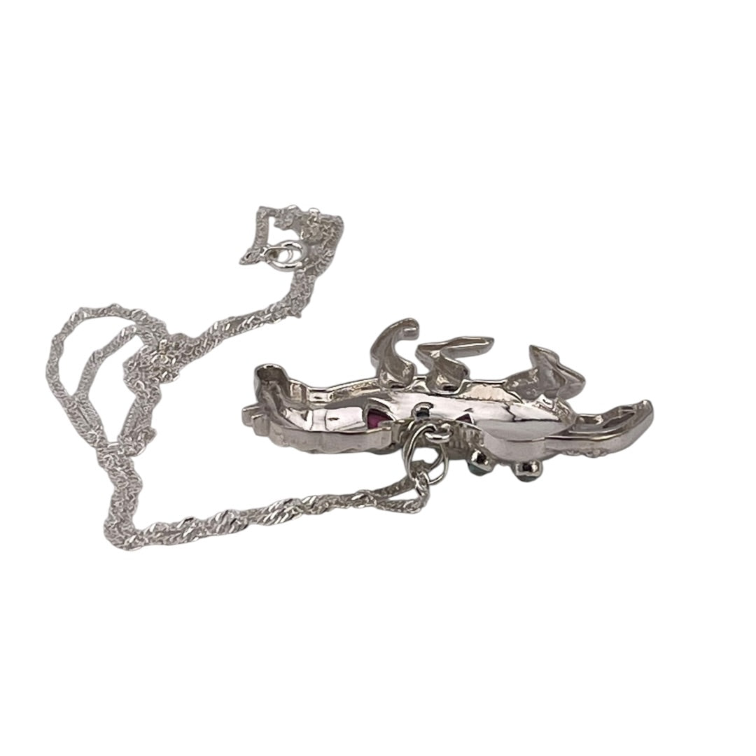 White Buffalo Horse Pendant 925 Sterling Silver Necklace Western Style