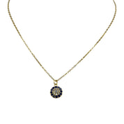 Gold-Plated, Sterling Silver, Zircon, Pendant Necklace, Round, Evil Eye, Protection Jewelry, Talisman