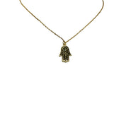 Gold-Plated, Sterling Silver, Zircon, Hamsa, Pendant, Necklace, Talisman, Protection Jewelry