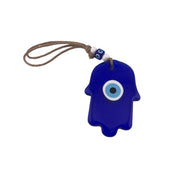 Hamsa Glass Blue Evil Eye Nazar Wall Ornament