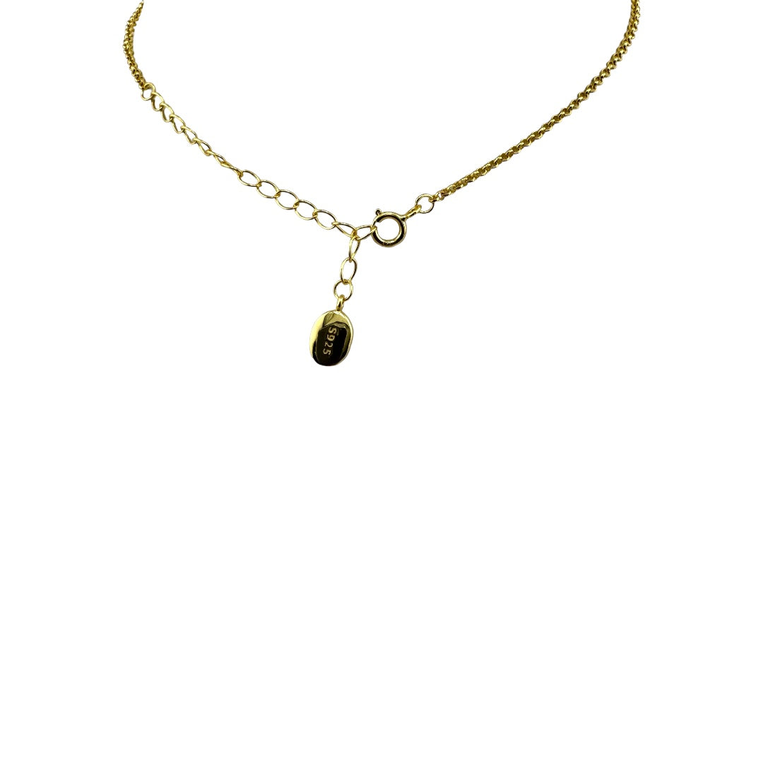 Gold-Plated, Sterling Silver, Zircon, Pendant, Necklace, Oval, Green, Perfect Gift