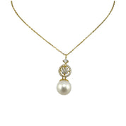 Gold-Plated, Sterling Silver, Zircon, Freshwater Pearl, Pendant, Necklace, Golden Hour