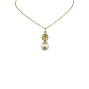 Gold-Plated, Sterling Silver, Zircon, Freshwater Pearl, Pendant, Necklace, Golden Hour