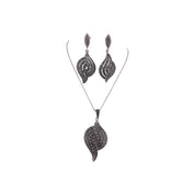 Marcasite Double Swirl Sterling Silver Jewelry Set