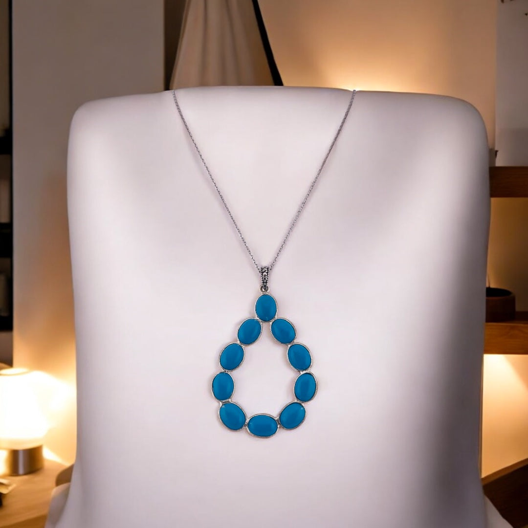 Turquoise Teardrop Elegance Necklace