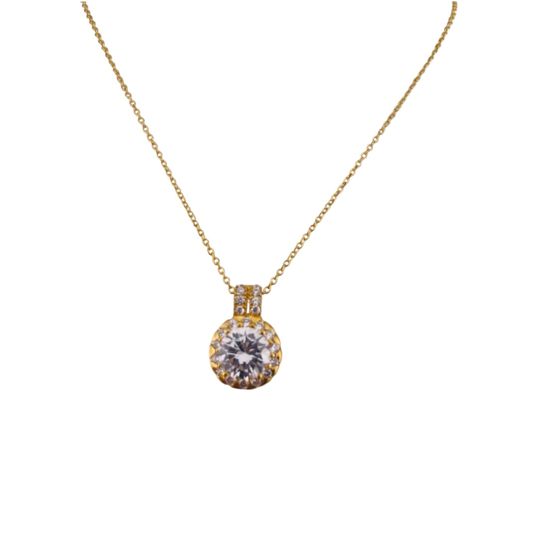 Sterling Silver Radiant Harmony Gold Tone Necklace