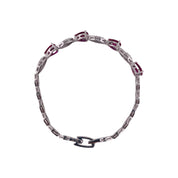 Blush Sparkle Pink & Diamond-Like Zirconia Sterling Silver Bracelet