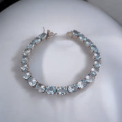 Sky Blue Topaz Sterling Silver Bracelet – Bold Elegance