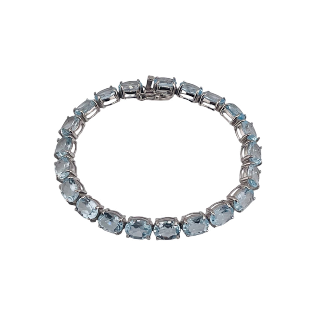 Sky Blue Topaz Sterling Silver Bracelet – Bold Elegance